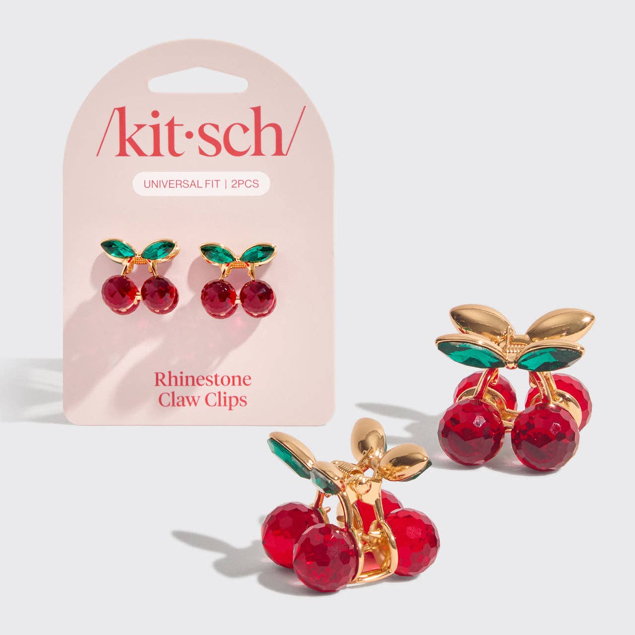 KITSCH Cherry Rhinestone Claw Clips