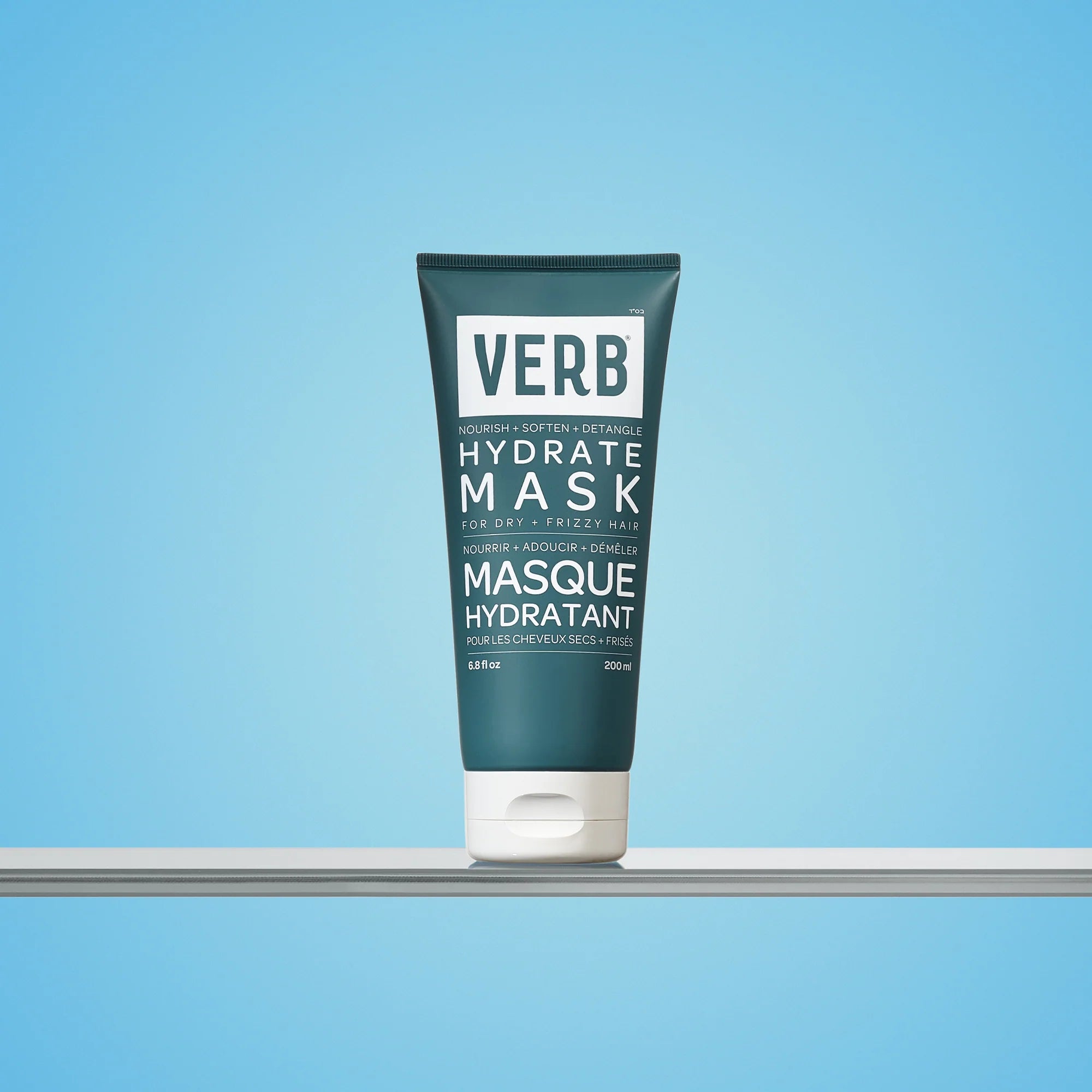 Tube of VERB Hydrate Mask on a light blue background