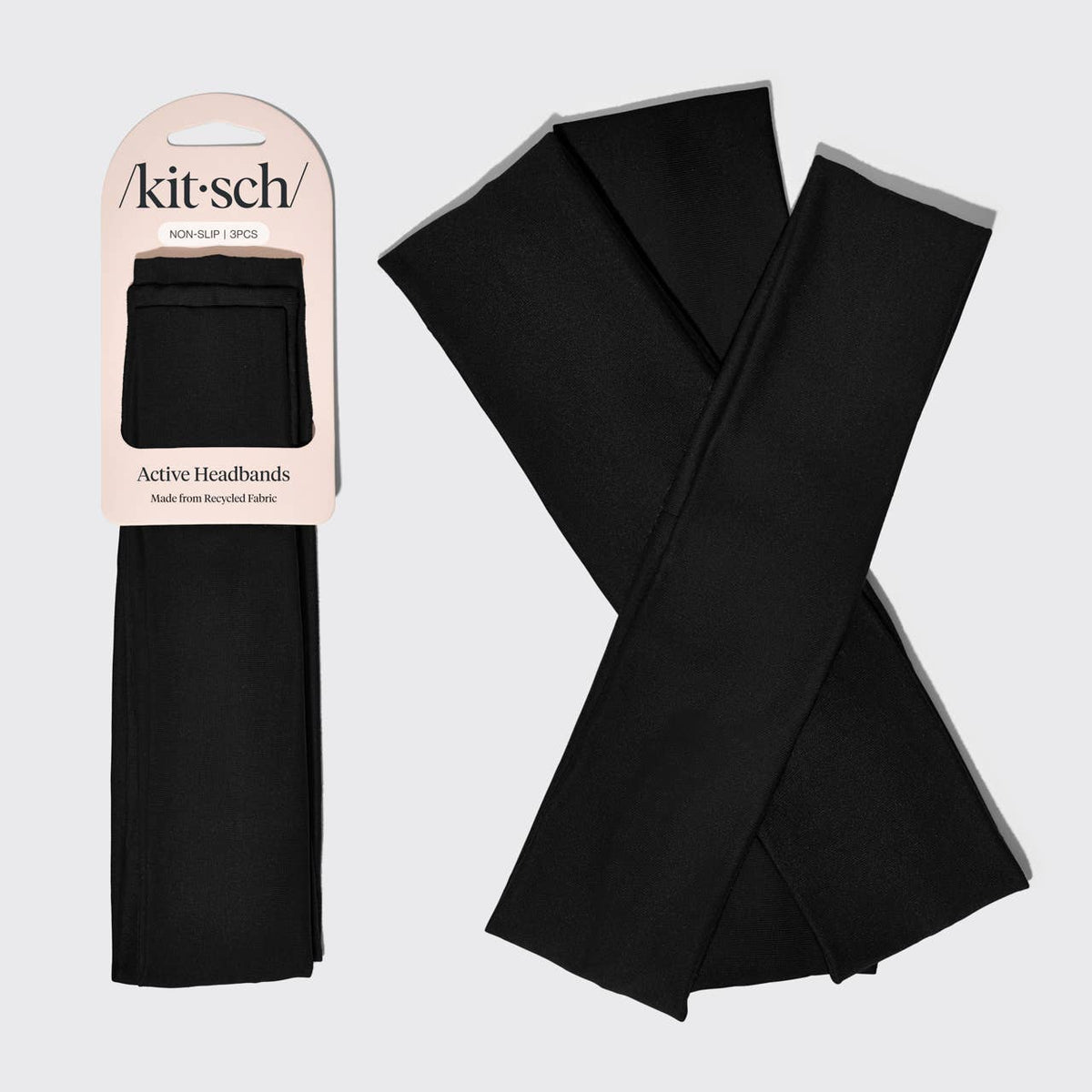 Recycled Active Headbands 3pc Set | Black