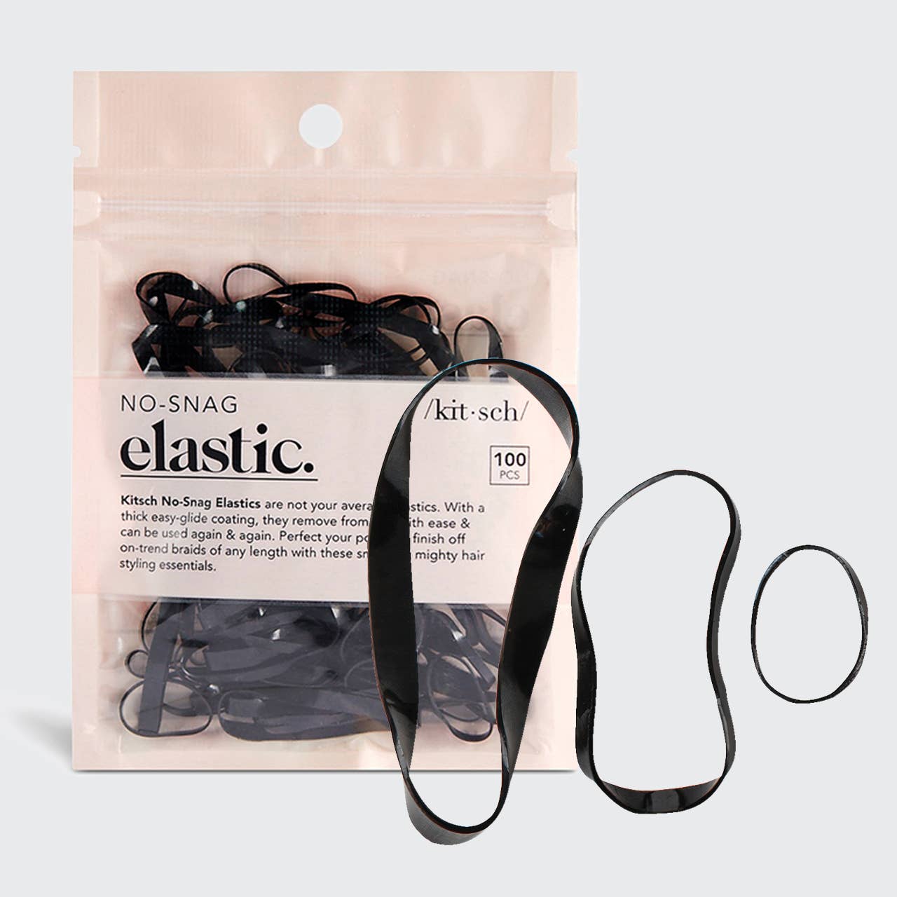 No-Snag Elastic 100pc - Black