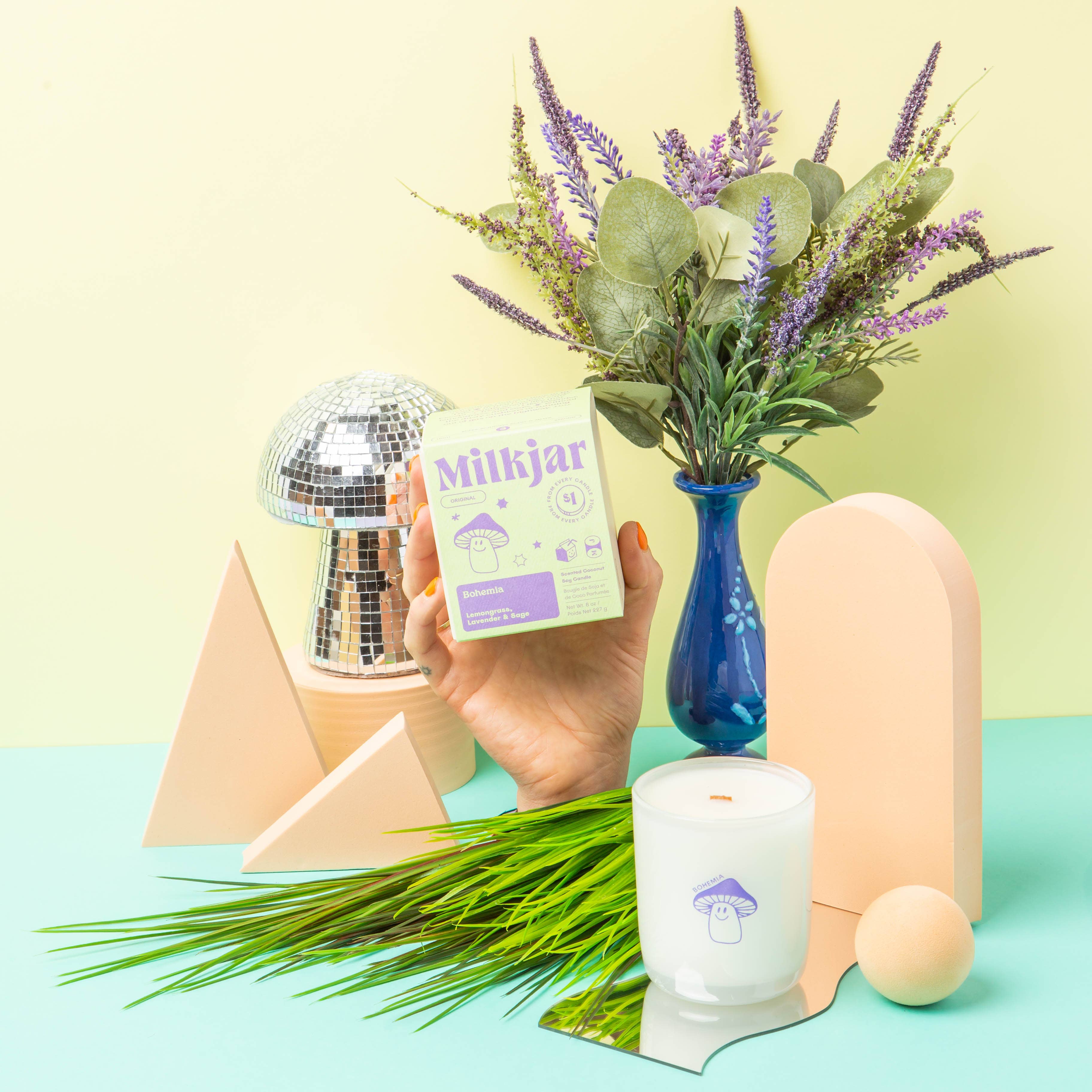 Bohemia : Lemongrass, Lavender & Sage Coconut Soy 8oz Candle