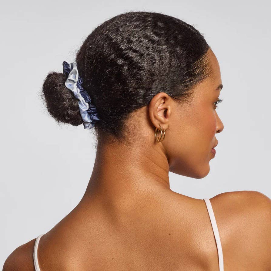 Ruched Satin Scrunchies 5pc Set : Garden Bouquet