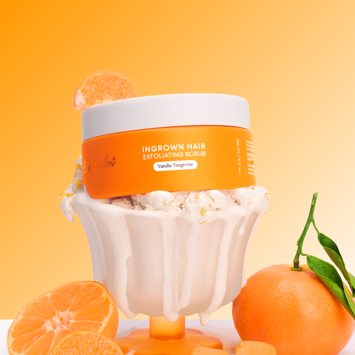 BUSHBALM Ingrown Hair Exfoliating Scrub Vanilla Tangerine 236ml, alternate view 2