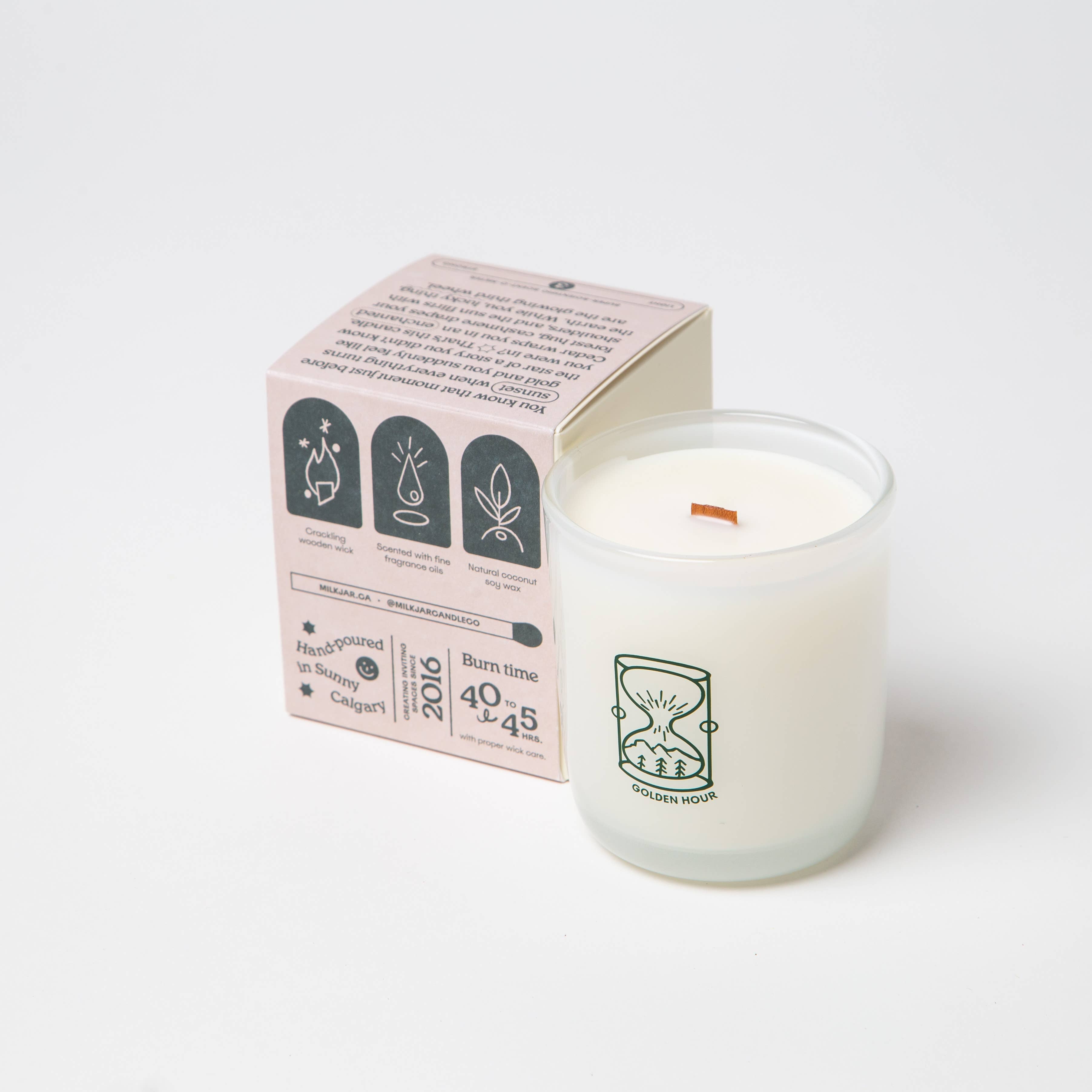 Golden Hour : Cashmere, Cedarwood Coconut Soy 8oz Candle
