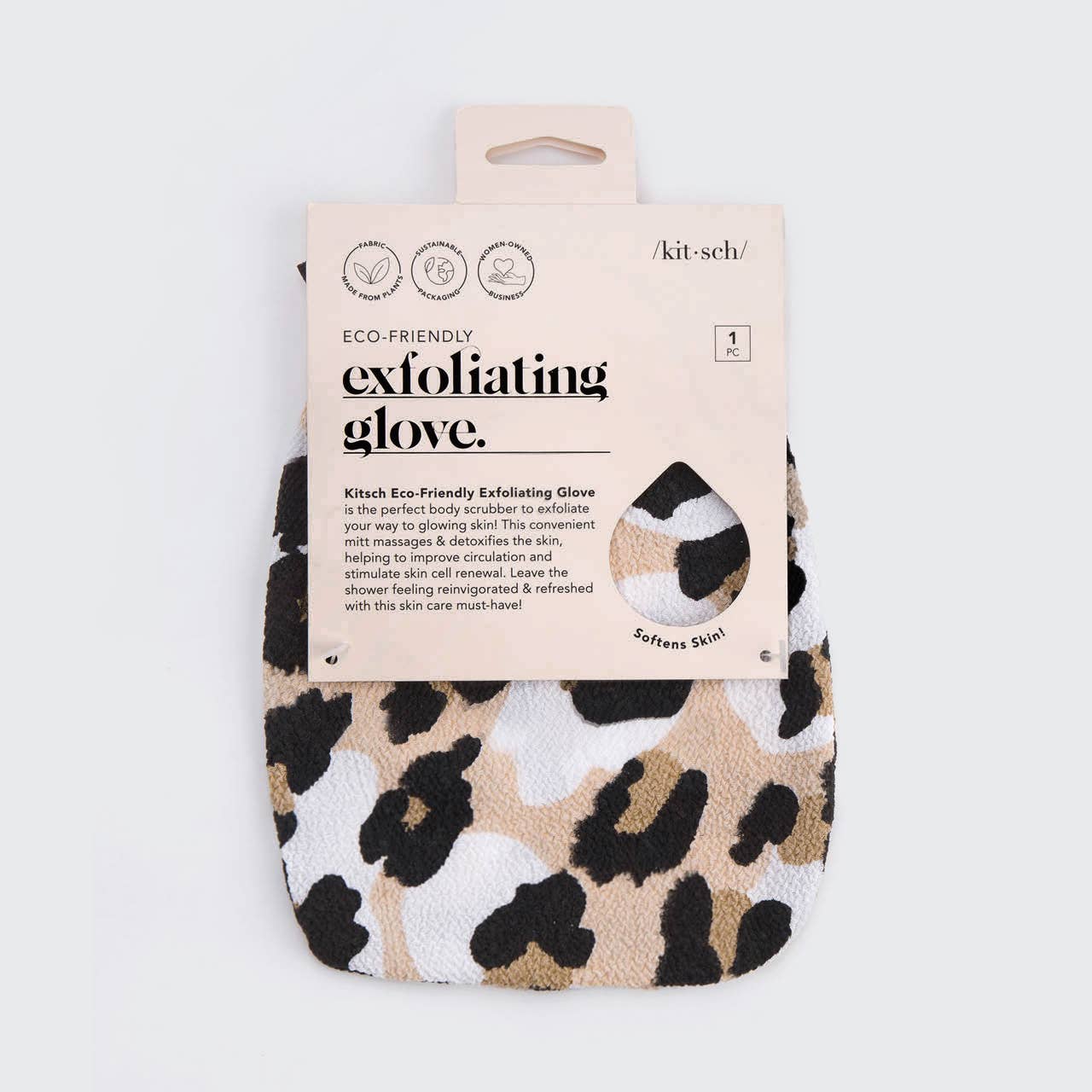 Eco-Friendly Exfoliating Glove : Leopard