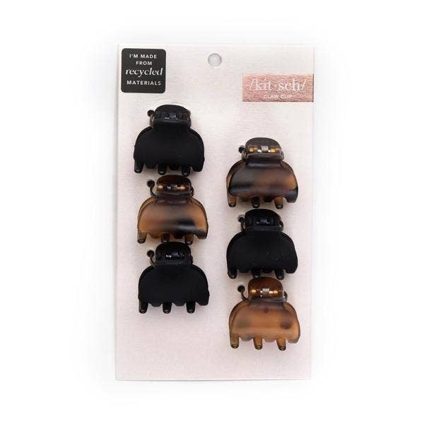 Recycled Plastic X-Small Claw Clips 6pc