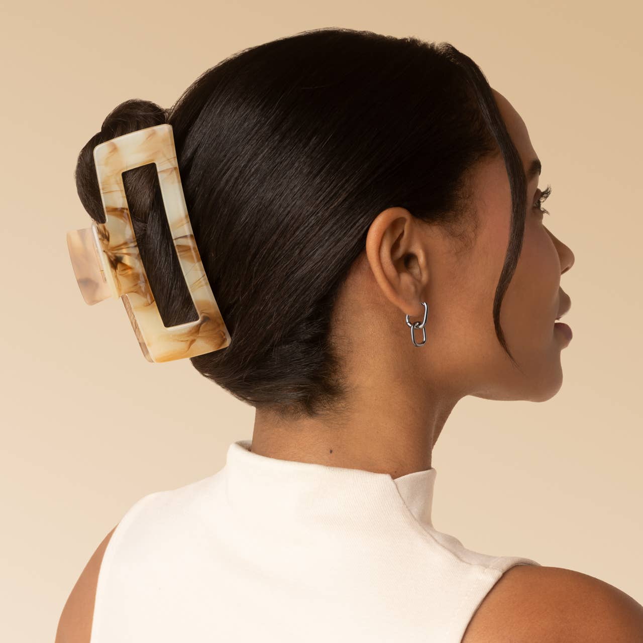 Recycled Plastic Jumbo Claw Clip : Chocolate Marble