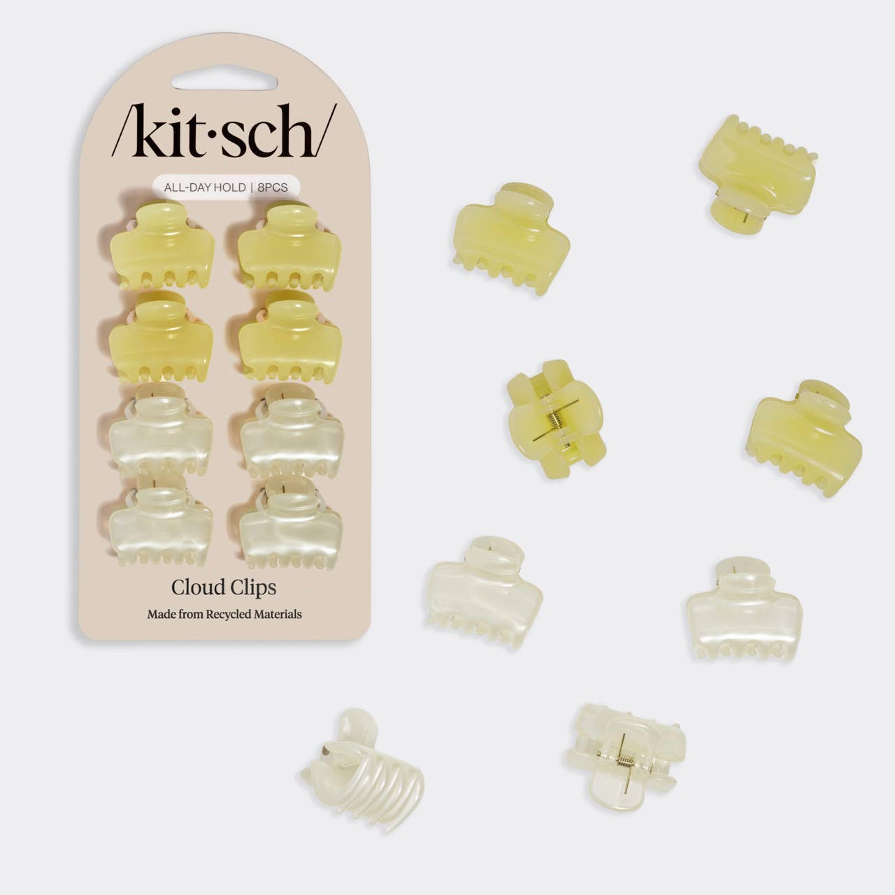 Kitsch cloud clips packaging with multiple clips on a white background