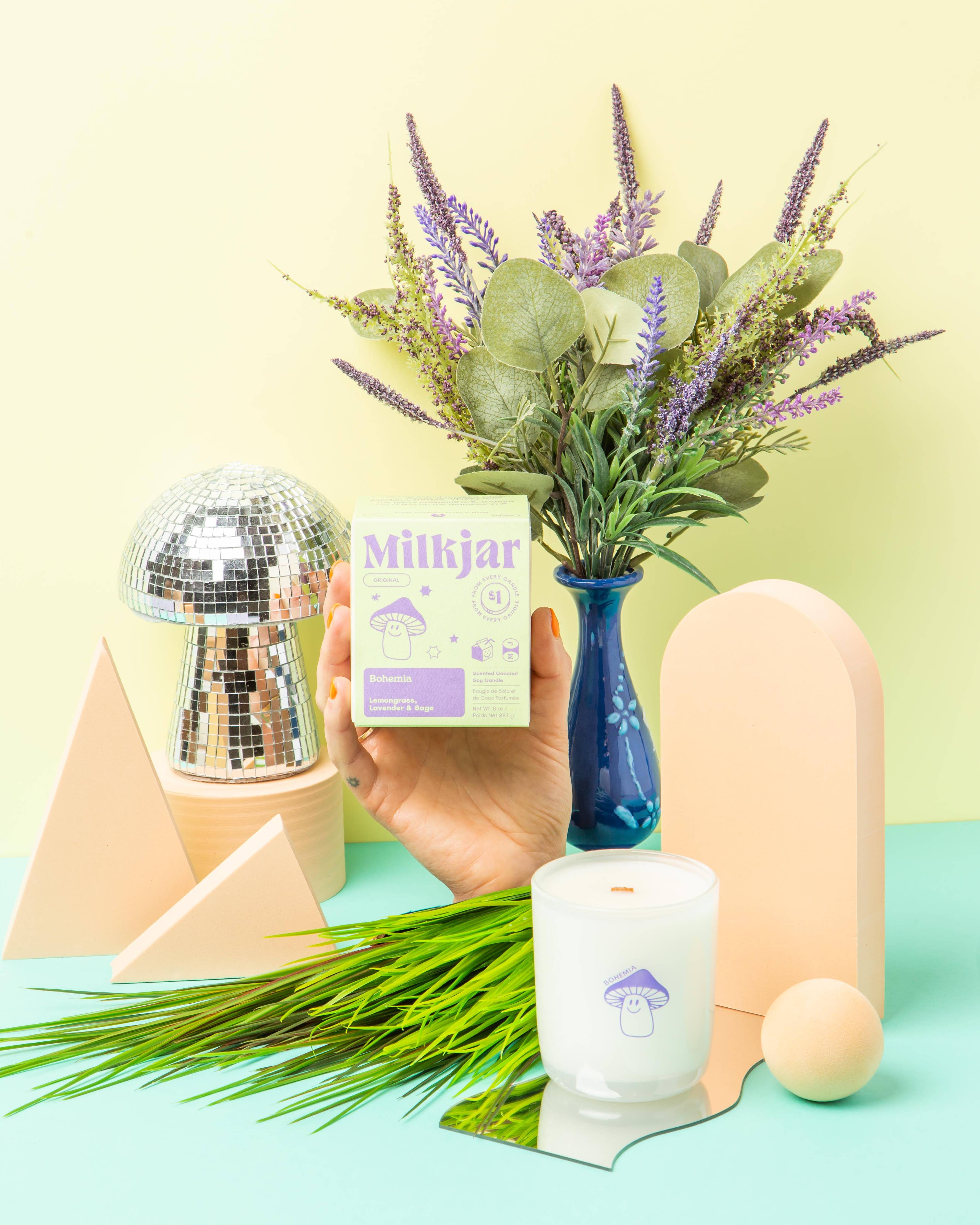 Bohemia : Lemongrass, Lavender & Sage Coconut Soy 8oz Candle