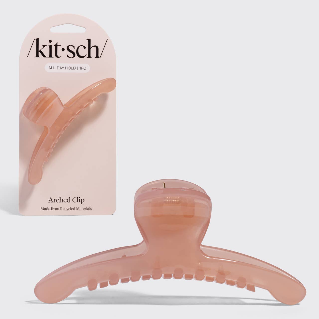 Recycled Plastic Large Arched Clip : Soft Pink