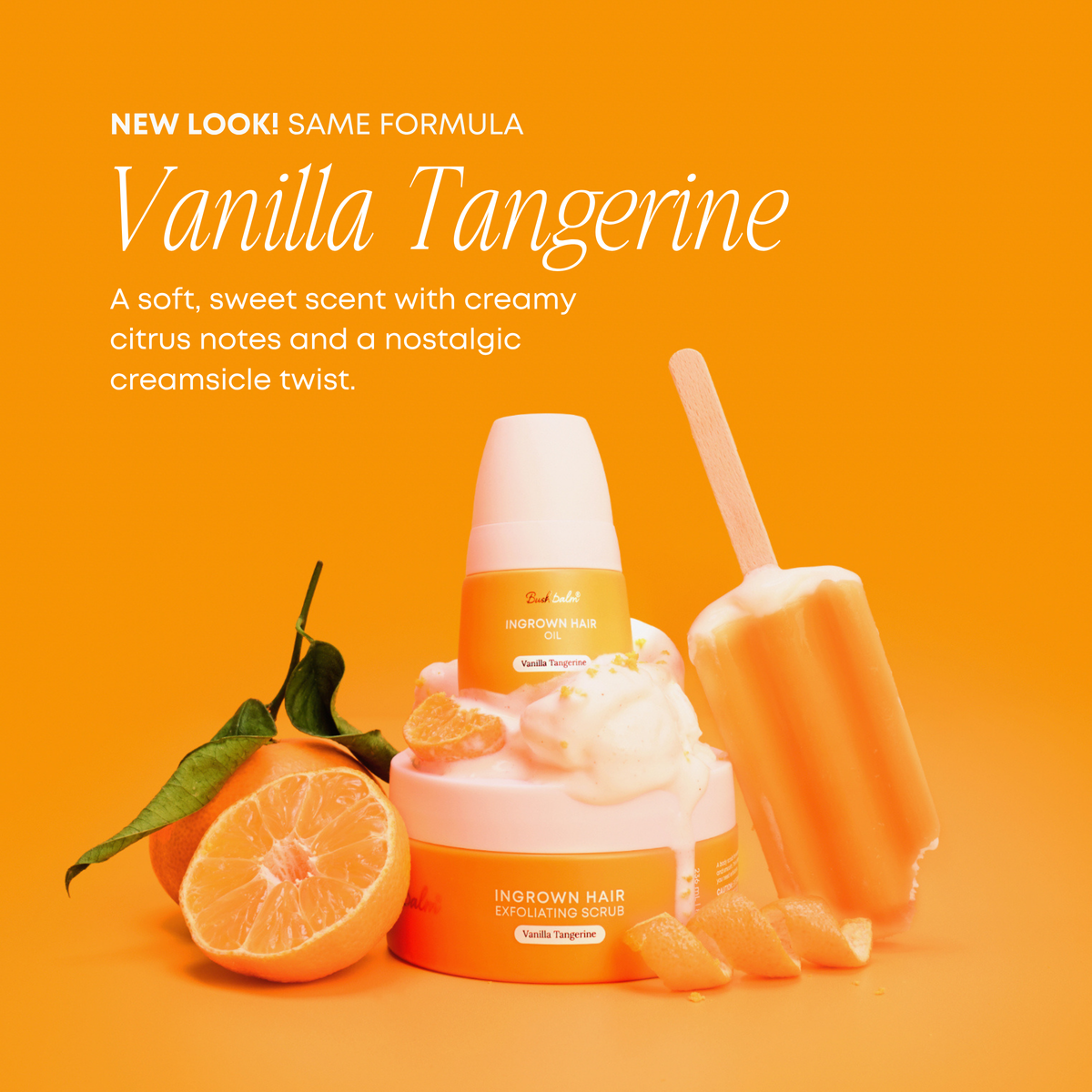 BUSHBALM Ingrown Hair Exfoliating Scrub Vanilla Tangerine 236ml, alternate view 6