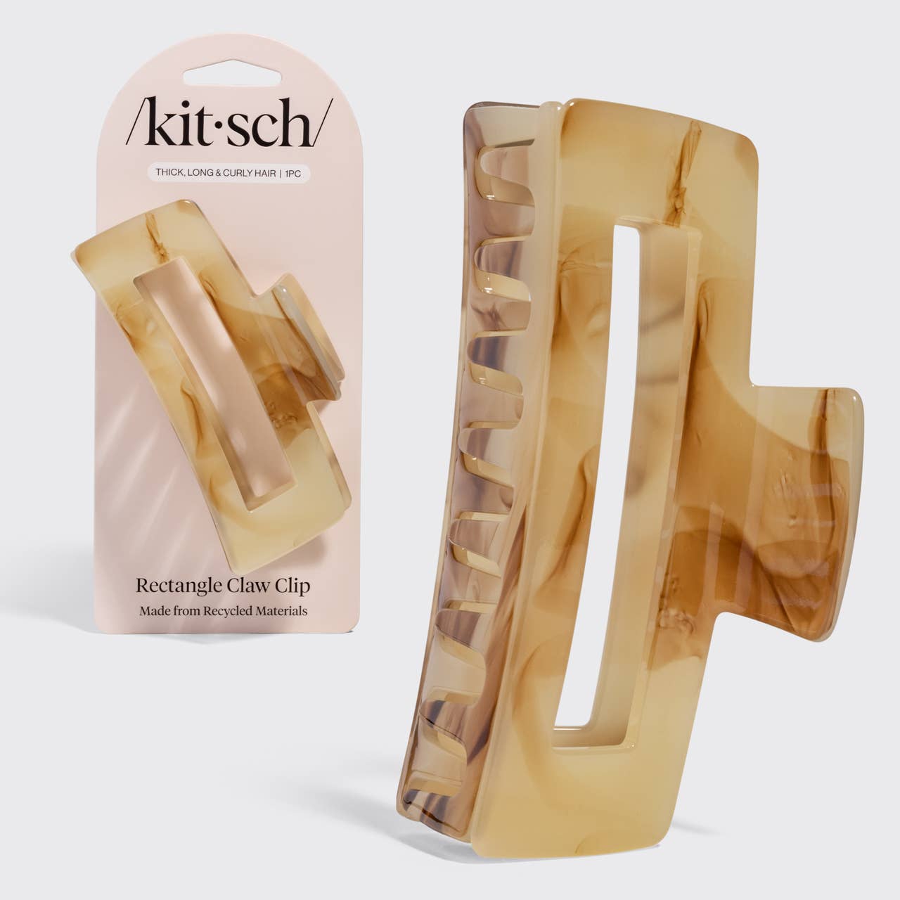 Recycled Plastic Jumbo Claw Clip : Chocolate Marble