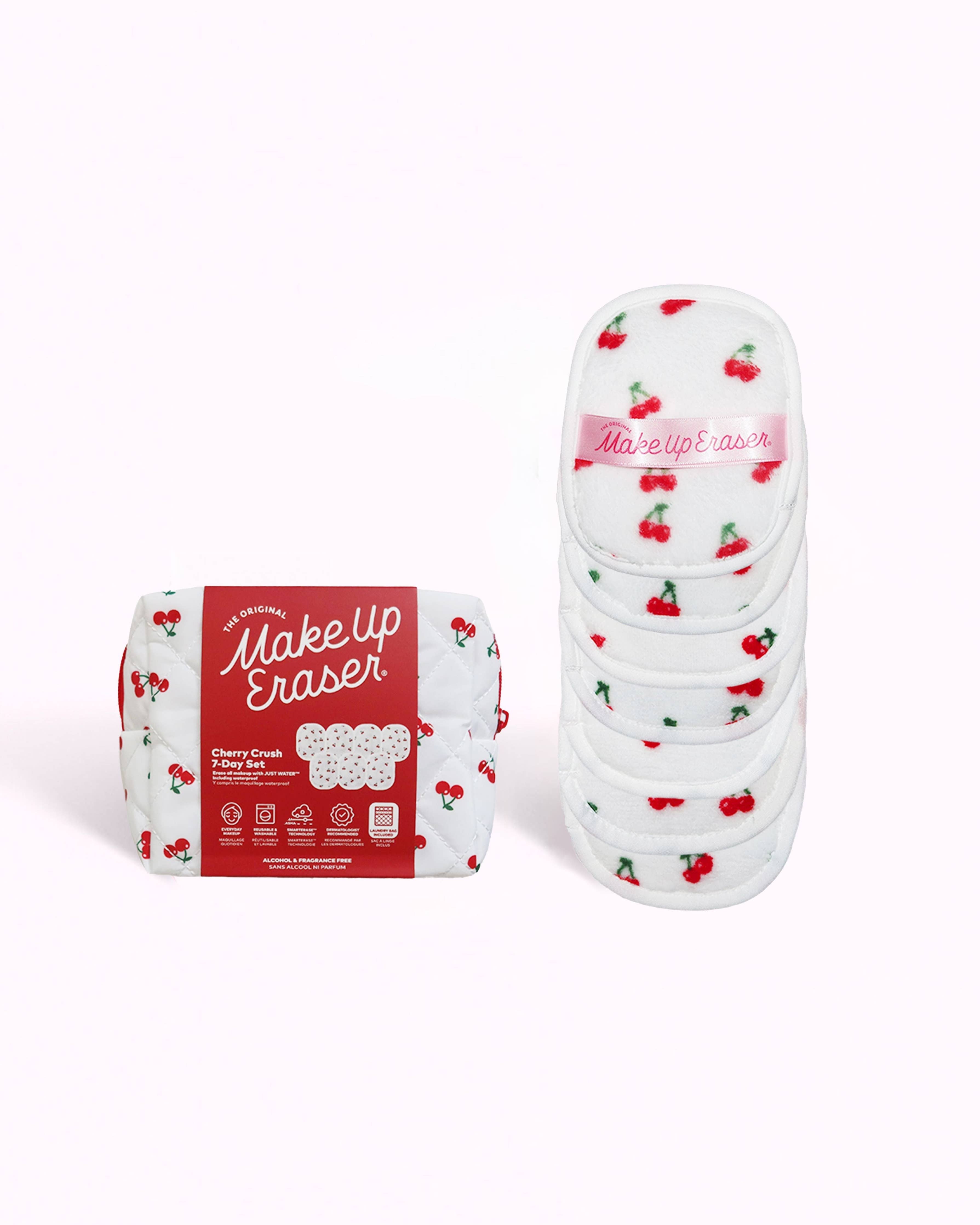 MakeUp eraser & day set with cherry pattern packaging