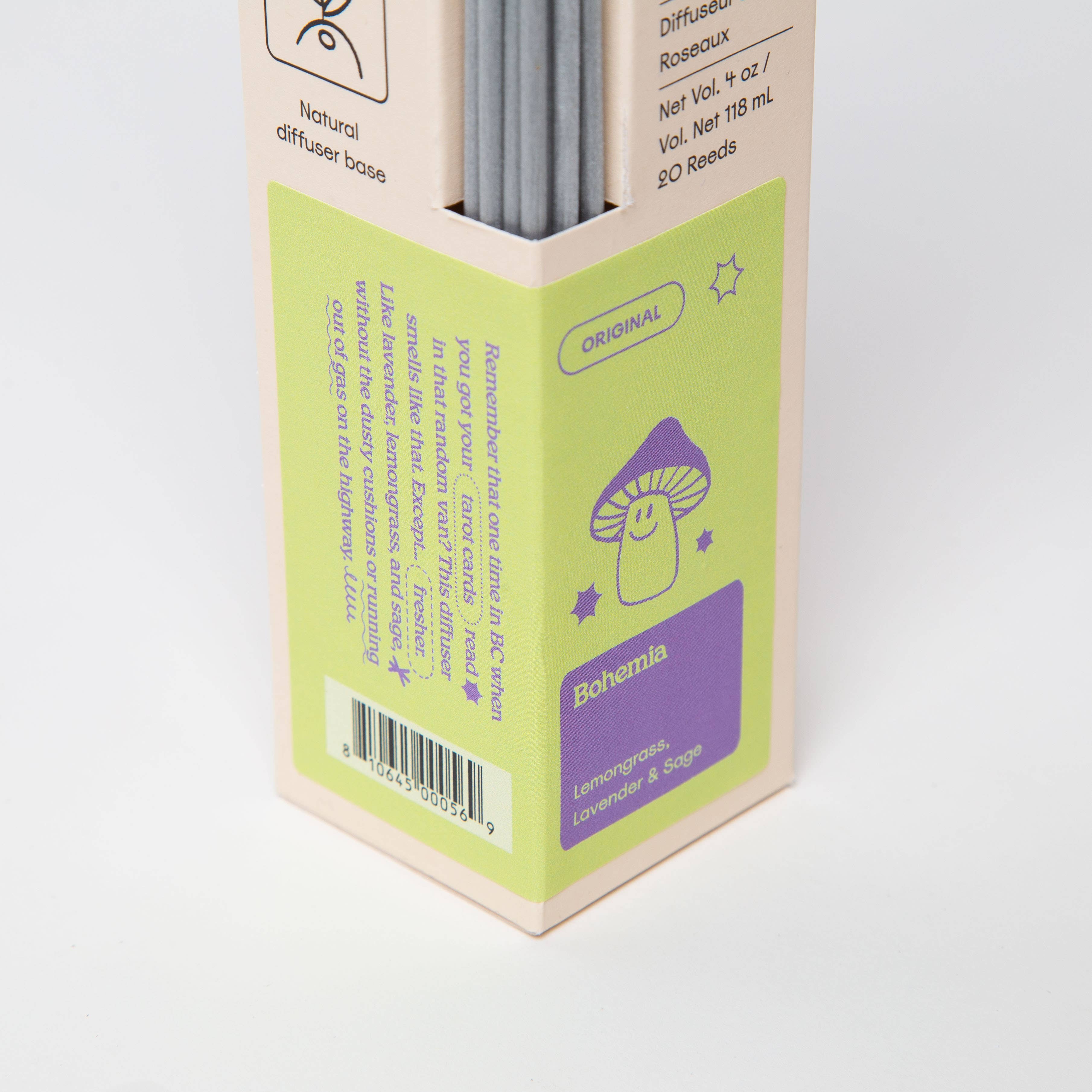 BOHEMIA : Lemongrass, Lavender & Sage 4oz Reed Diffuser