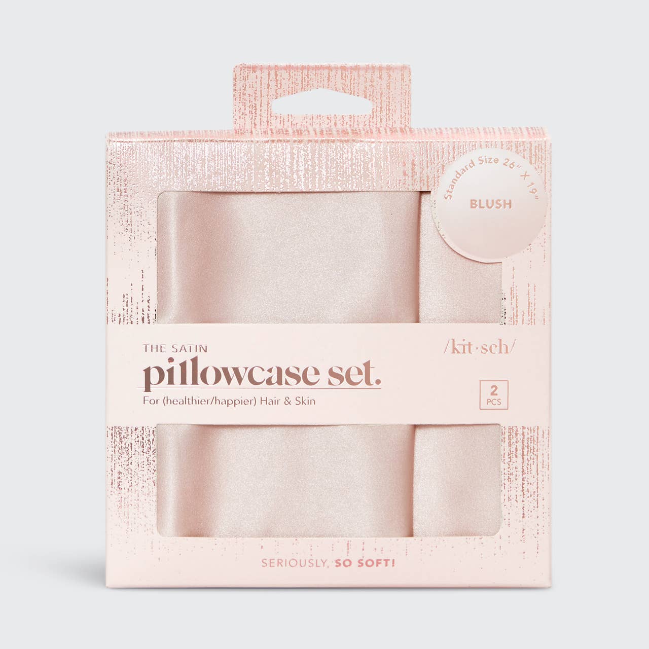 Holiday Satin Pillowcase 2pc Set : Blush