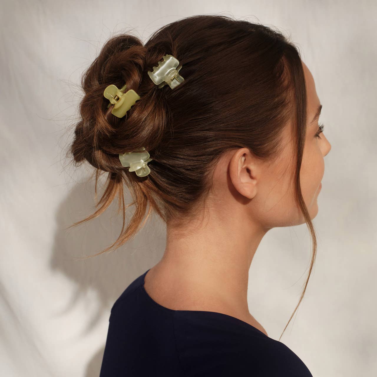 Recycled Plastic Mini Cloud Clips 8pc Set : Pearlized Cream & Butter Yellow