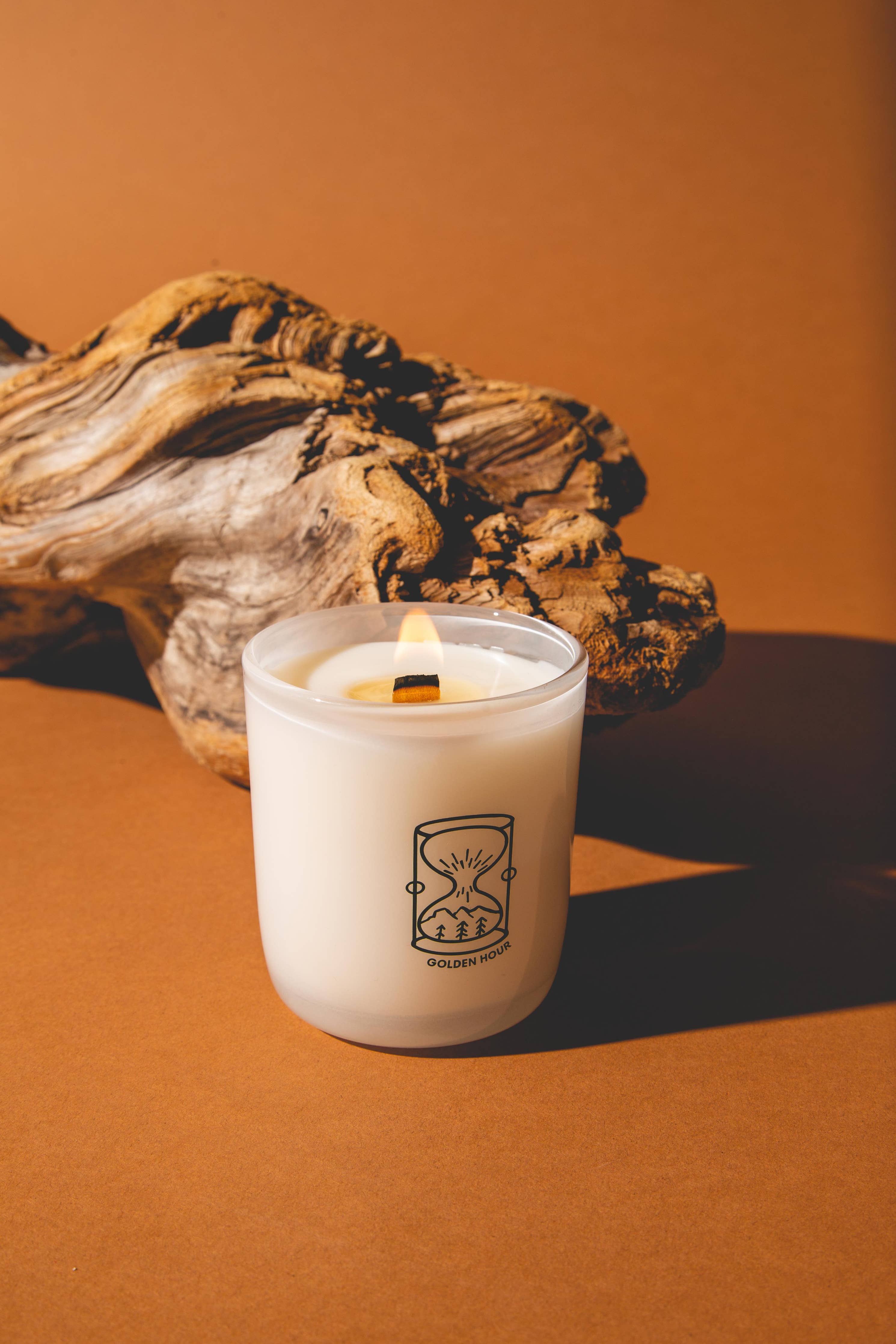 Golden Hour : Cashmere, Cedarwood Coconut Soy 8oz Candle