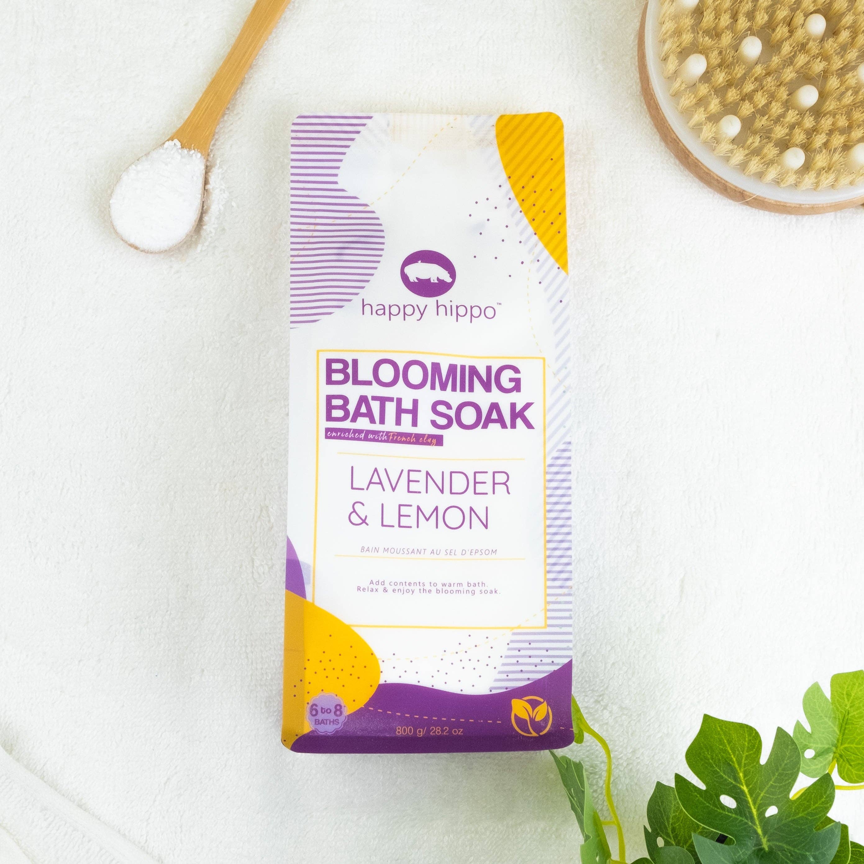 Happy Hippo Blooming Bath Soak package for Lavender & Lemon